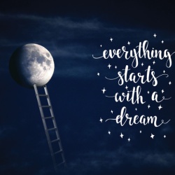 Tablou Motivational - Everything Starts With A Dream (Full Moon) - Img 3