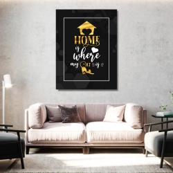 Tablou Motivational - Home is where cat is - Img 2