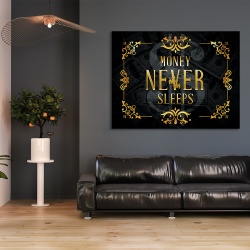 Tablou Motivational - Money never sleep - Img 2