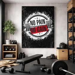 Tablou Motivational - No pain no gain (white stamp)