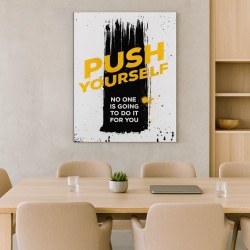 Tablou Motivational - Push yourself (paint splash)