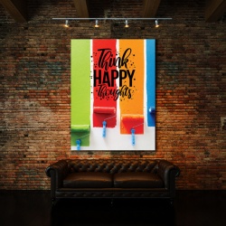 Tablou Motivational - Think Happy Thoughts - Img 3