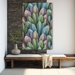Tablou Vegetatie - Frunze exotice in nuante pastel (034)