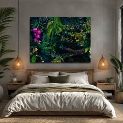 Tablou Vegetatie - Orhidee mov si alte plante tropicale (064)