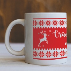 Cana Cu Reni Si Mesaj - Craciun Fericit