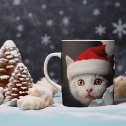 Cana De Craciun - Black and White Santa Kitty - Img 3