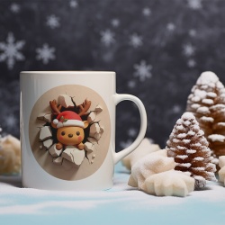 Cana De Craciun - Chubby Reindeer Breaking the Mug