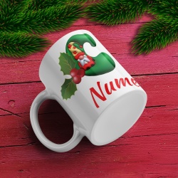 Cana De Craciun - Litere cu gnomi C (nume personalizat)