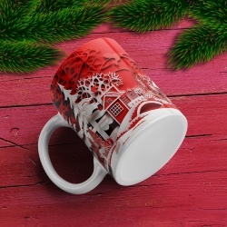 Cana De Craciun - Red and White 3D Winter - Img 3