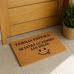 Covor de intrare personalizat - 60x40cm - Se intra cu zambet sau deloc
