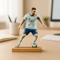 Figurina de birou din plexi glass cu Messi - vedere fata