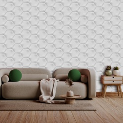 Fototapet 3D - Hexagoane rotunjite cu margini scobite 3D075