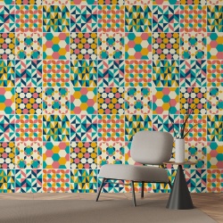 Fototapet Abstract - Flower Power Tiles (Geometric 177) - Img 2