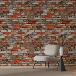 Fototapet Caramida - Zid vechi din caramizi multicolore (Brick 030) - Img 4