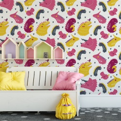 Fototapet Copii - Dinozauri veseli multicolori (Baby 036)
