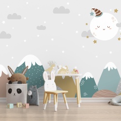 Fototapet copii Moon over the forest (FTD100005)