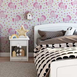 Fototapet Copii - Pink Unicorns Pattern (Baby 069)