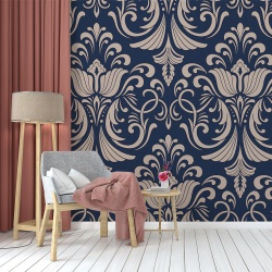 Fototapet - Elegant floral patterns on blue background (FTD1000280) - Img 3