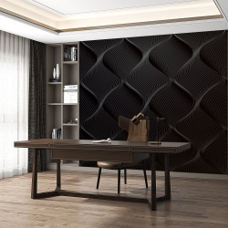 Fototapet - Gradient black background with wavy lines (FTD1000344)