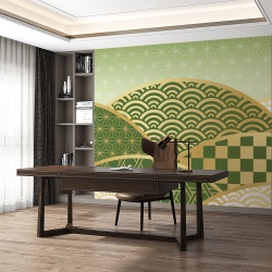 Fototapet - Green hills with patterns 2 (FTD1000327)