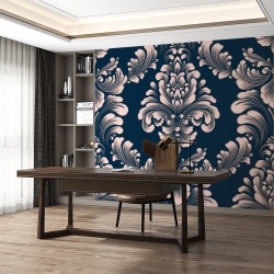 Fototapet - Grey swirls on blue background (FTD1000324)