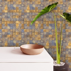 Fototapet Imitatie Faianta - Ornamente aurii elegante (Tile 045) - Img 3