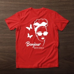 Imprimeu Tricou Bonjour bitches - Img 2