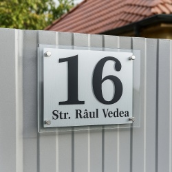 Numar de casa personalizat cu plexi transparent 12x12cm - Img 2