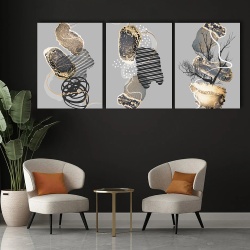 Set 3 Tablouri Canvas - Abstract 3D shapes and textures - Img 2
