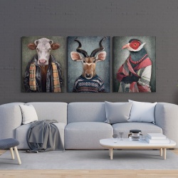 Set 3 Tablouri Canvas - Animale personificate - Img 3