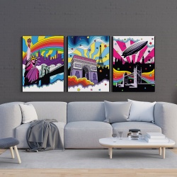 Set 3 Tablouri Canvas - Famous cities (pop-art) - Img 2