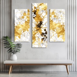 Set 3 Tablouri Elegante - Shiny Gold on Gray Marble (ZAZ 132, 133, 134) - Img 4