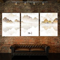 Set Tablouri Canvas - Abstract Landscape With A Boat - Img 4