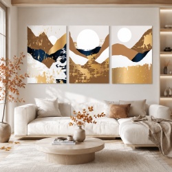 Set Tablouri Canvas - Golden Autumn Abstract Landcsape