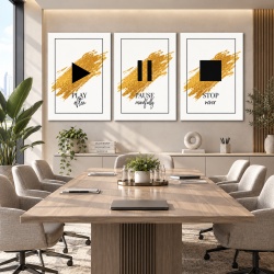 Set tablouri canvas motivationale - Play, pause, never stop