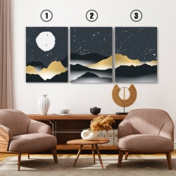 Set Tablouri Canvas - Nights In Gold And Grey - Img 3