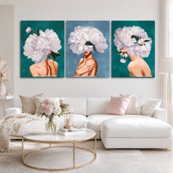 Set Tablouri Canvas - Peony Lady