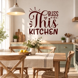 Sticker Bucatarie - Bless this kitchen (calligraphic)
