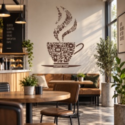 Sticker De Perete Coffee Colaj - Coffee Time