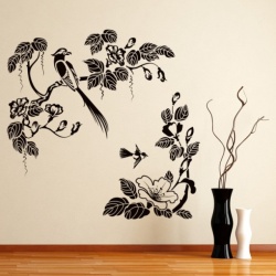 Sticker De Perete Tropical Birds Floral Trees - Img 2