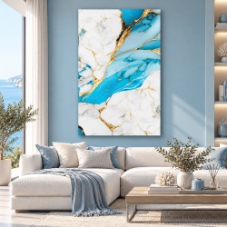 Tablou Blue Marble Clouds with Gold (091)