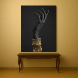 Tablou Canvas - Black and Golden Tribal Hand - Img 4