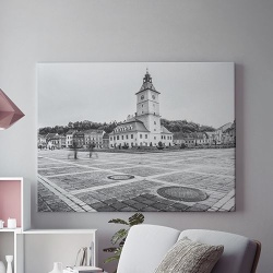 Tablou Canvas Brasov In Alb Si Negru - Img 1