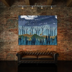 Tablou Canvas Deep Into The Blue Forest - Img 3
