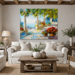 Tablou Canvas Efect Pictura Terasa Cu Ghivece