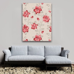 Tablou canvas - Flori rosii pe fundal texturat (Floral 210) - Img 6