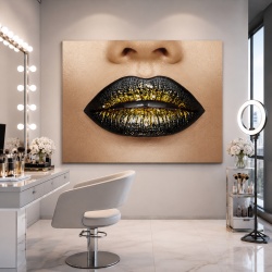 Tablou Canvas Golden Lips