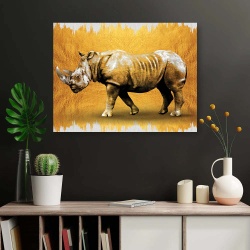 Tablou Canvas - Golden Rhino