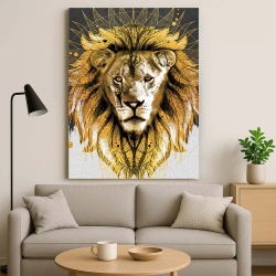 Tablou Canvas - Golden Tribal Lioness - Img 3