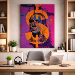 Tablou Canvas Inspirațional - Dollar (Neon Pink)
